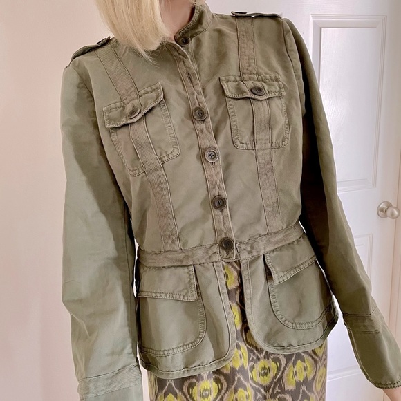 See By Chloe Paris Olive Green Cargo Utility Jacket 32 - Picture 12 of 16